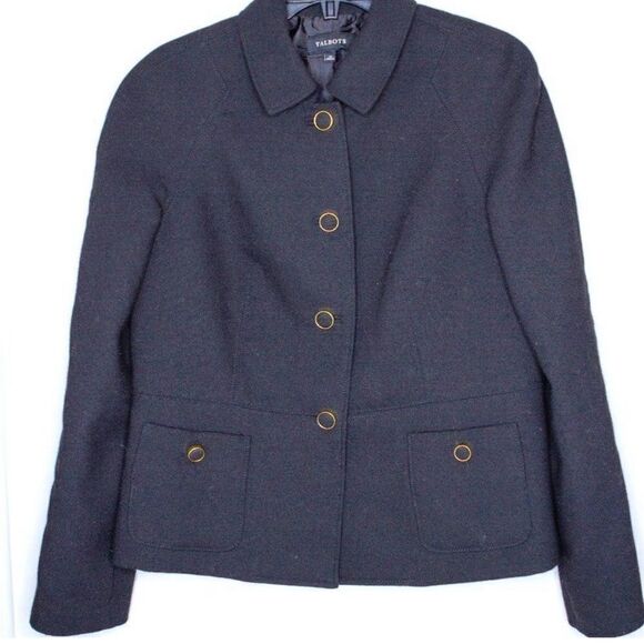 TALBOTS Wool Blend Gold Button Accent Blazer EUC - Picture 1 of 5